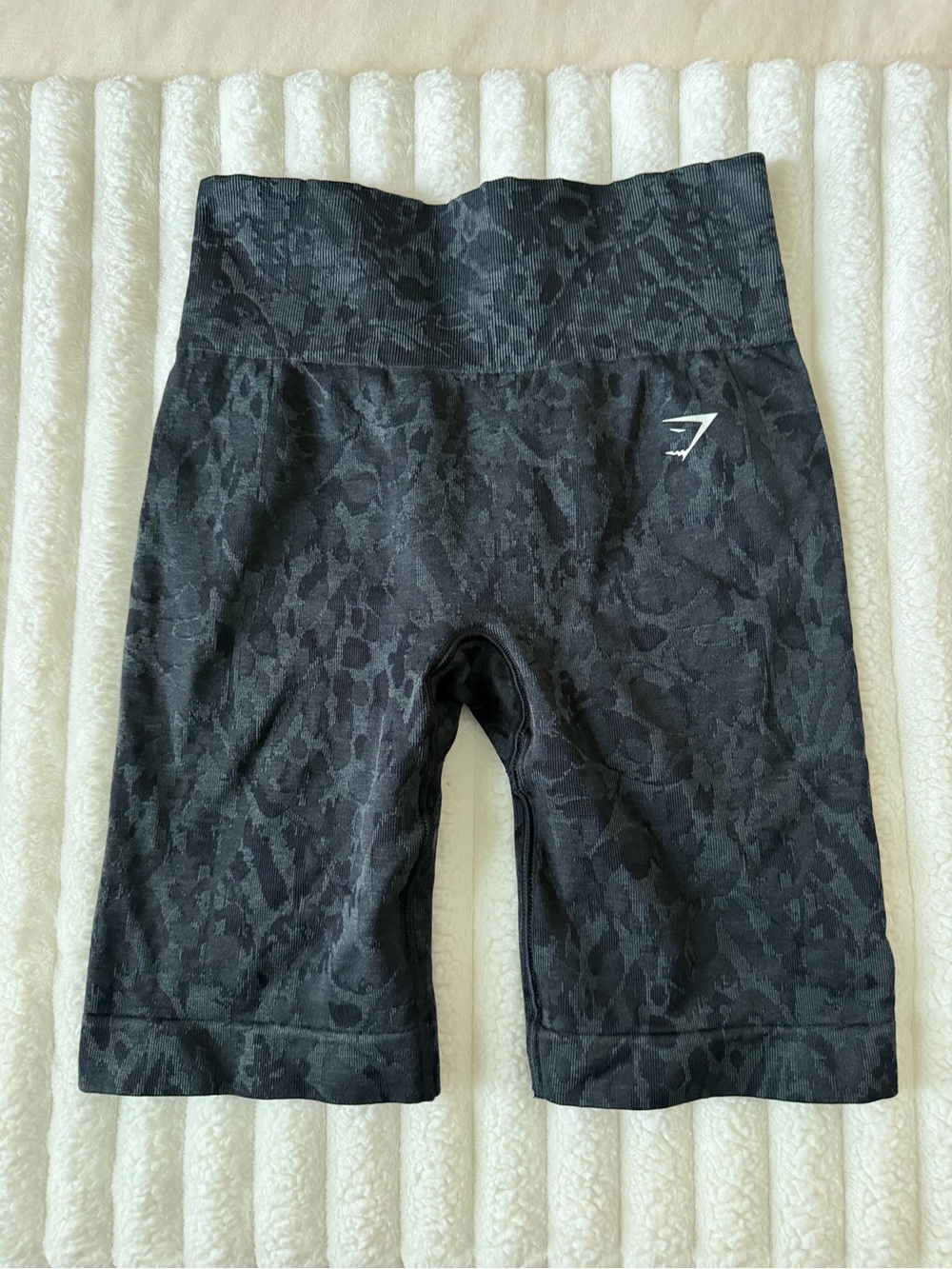 Gymshark Black Textured High-Waist Bike Shorts